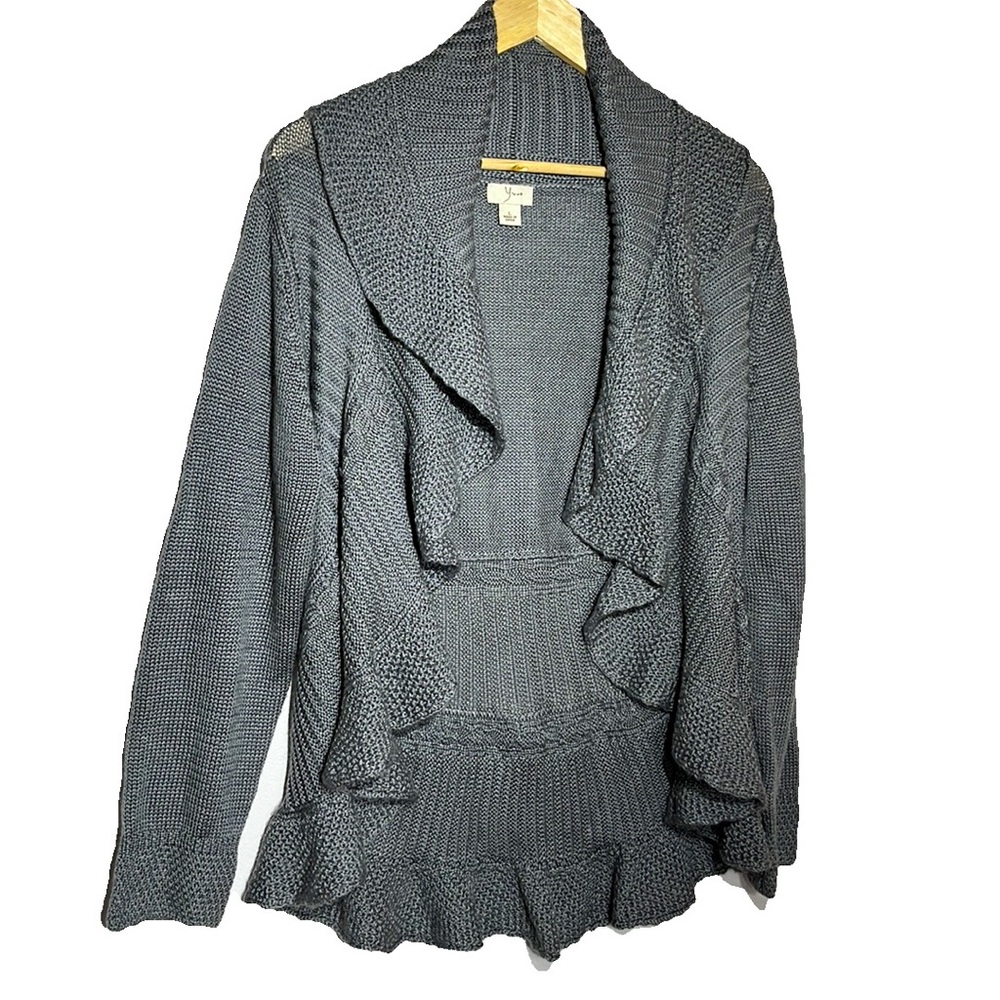 Yvos Women’s Gray Waterfall Sweater